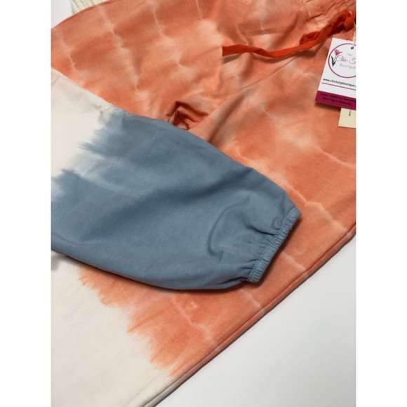 She and sky joggers size L sweatpants cotton knit pants Tie dye pockets joggers - Picture 12 of 14